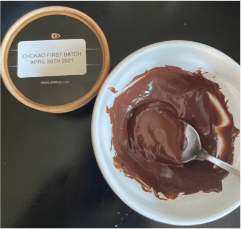 First batch melted chocolate